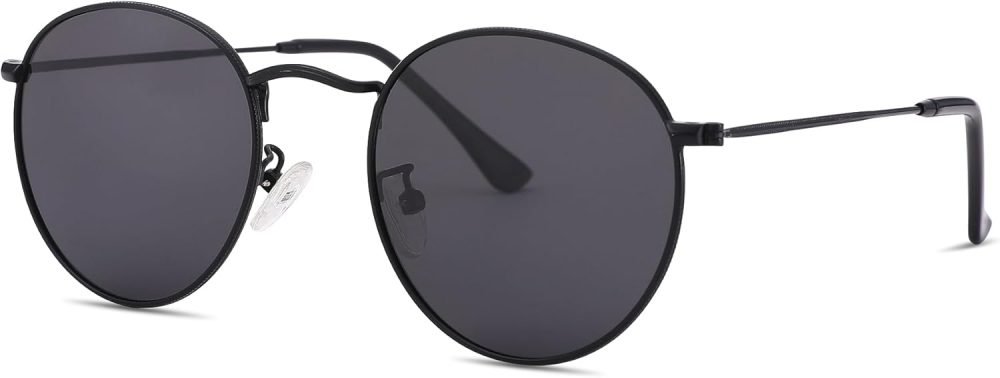 Small Round Metal Polarized Sunglasses for Women Retro Designer Style
