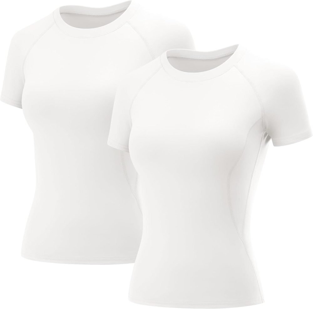 Womens Workout Tops Short Sleeve Raglan Athletic Shirts Yoga Gym Crewneck Quick Dry Tshirts