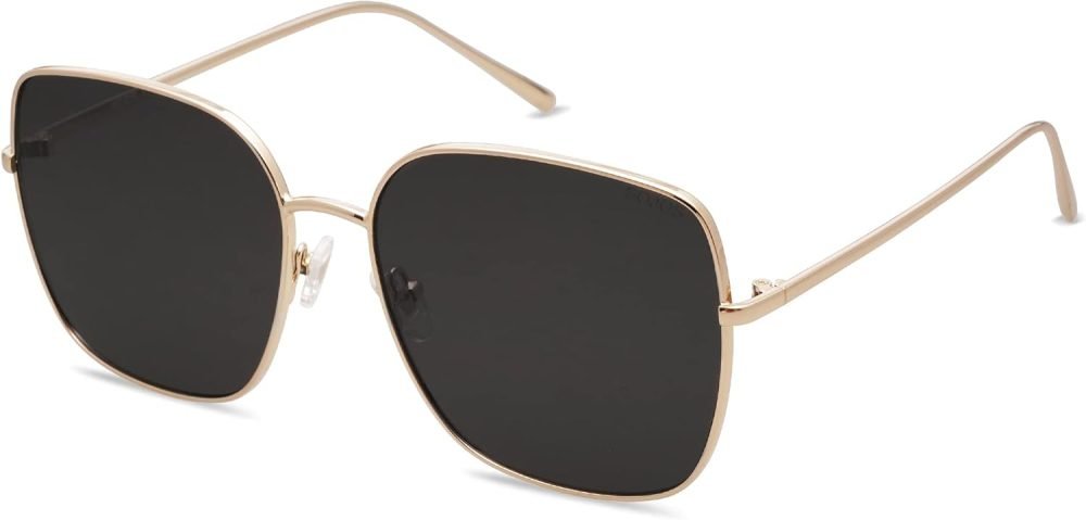 Trendy Oversized Square Metal Frame Sunglasses for Women Men Retro Big Flat Lens UV Protection Sunglasses SJ1146