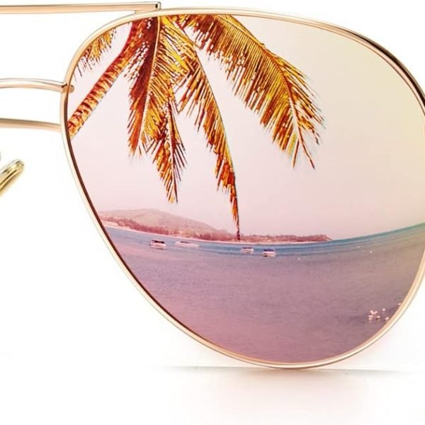 Women's Lightweight Oversized Aviator Sunglasses - Classic Style Polarized Lens