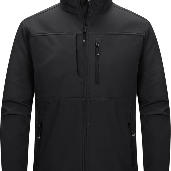 33,000ft Men's Lightweight Softshell Jacket Warm Fleece Lined Windbreaker Waterproof Soft Shell for Outdoor Hiking