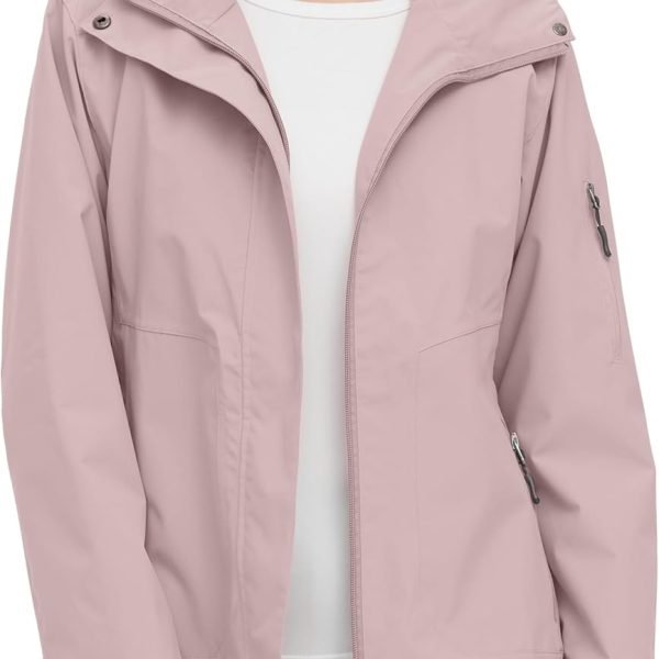 Women's Lightweight Rain Jacket Waterproof Hooded Raincoats Rain Coat Shell for Hiking