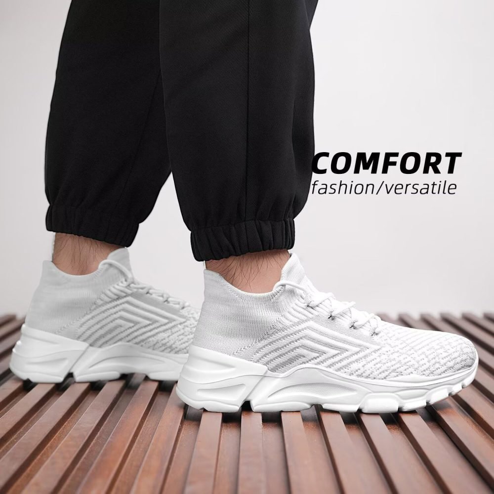 Mens Walking Shoes Running Athletic Sports Sneakers Slip on Mesh Lightweight Breathable Tennis Gym Soft Sole - Image 2