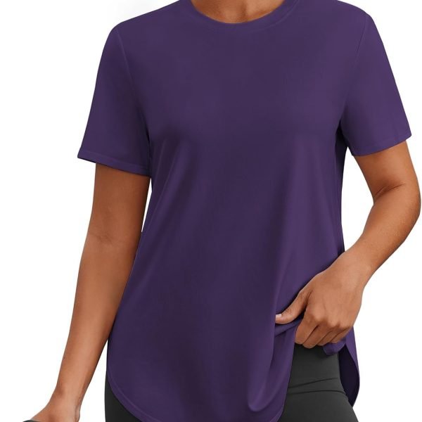 Workout Tops for Women Short Sleeve Athletic Shirts UPF 50+ Quick Dry Running Outfits for Exercise Gym Hiking S-3XL