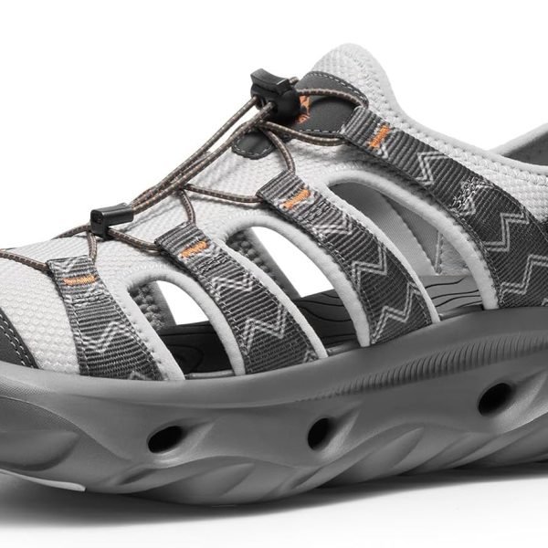 8 Water Sandals for Men and Women Cushion Non-Slip Closed Toe Arch Support Breathable Hiking Easy on Walking Sandals  Strap