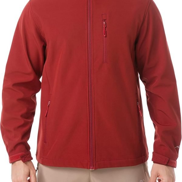 Men's Softshell Jacket Fleece Lined Windbreaker,Lightweight Water Resistant Winter Coat