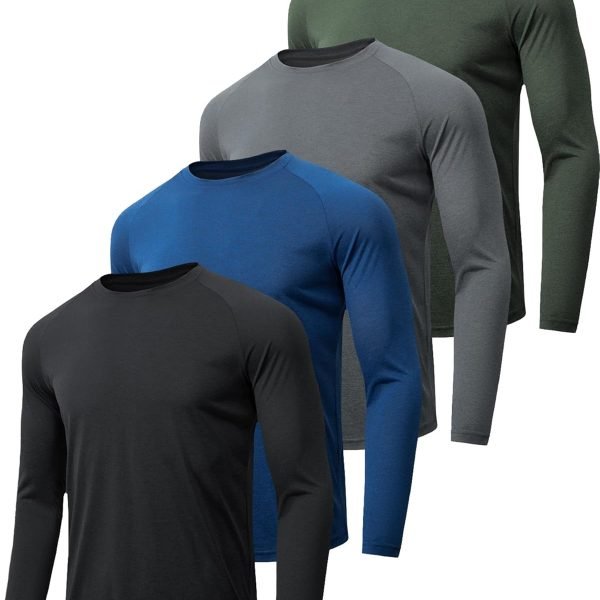 7 Pack Long Sleeve Shirts for Men UPF 50+ UV Sun Protection Quick Dry Moisture Wicking Workout Tee Shirts