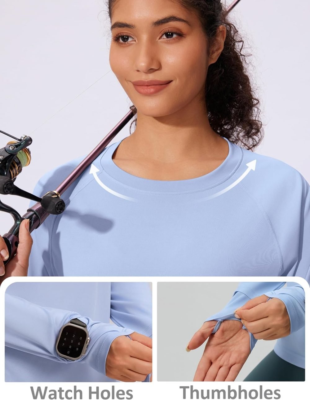 Women's Sun Shirts UPF 50+ Long Sleeve Uv Protection Shirts Lightweight Quick Dry SPF Clothing Outdoor Hiking Tops - Image 2