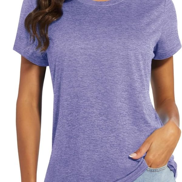 Women's Short Sleeve Quick Dry T-Shirts Wicking Moisture Workout Athletic Running Shirts
