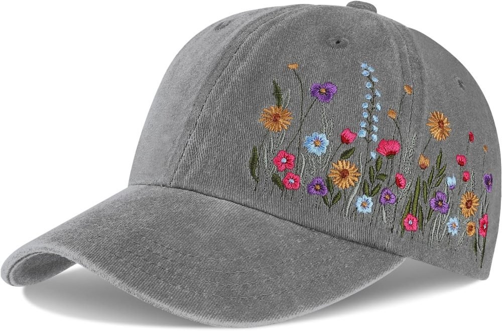 Trendy Embroidered Baseball Cap for Girls Women Men - Adjustable Soft Breathable Hats for Casual Wear