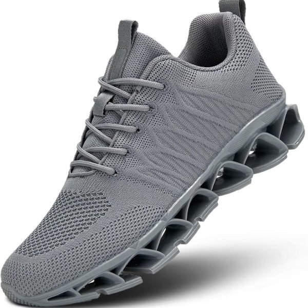 Mens Running Walking Shoes Lace-up Blade Tennis Casual Fashion Sneakers Comfort Non Slip Work Sport Athletic Trainers